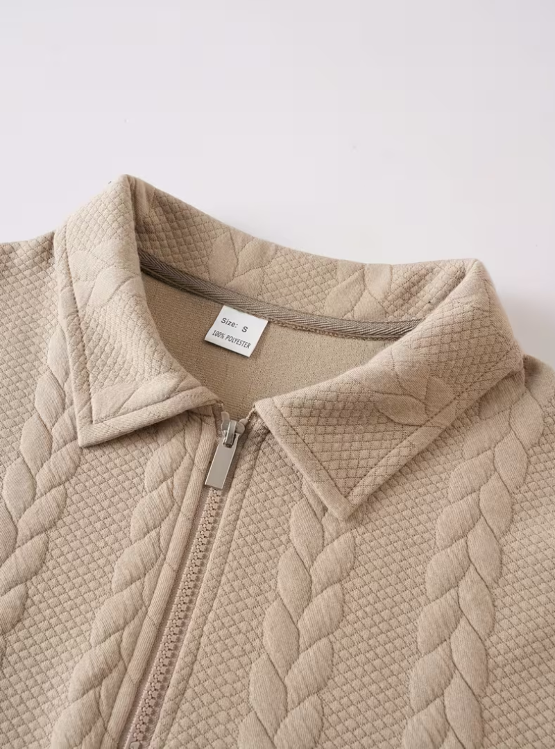 Pull homme torsadé à col zippé 13