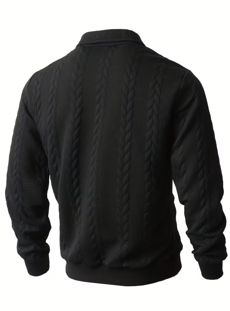 Pull homme torsadé à col zippé 8
