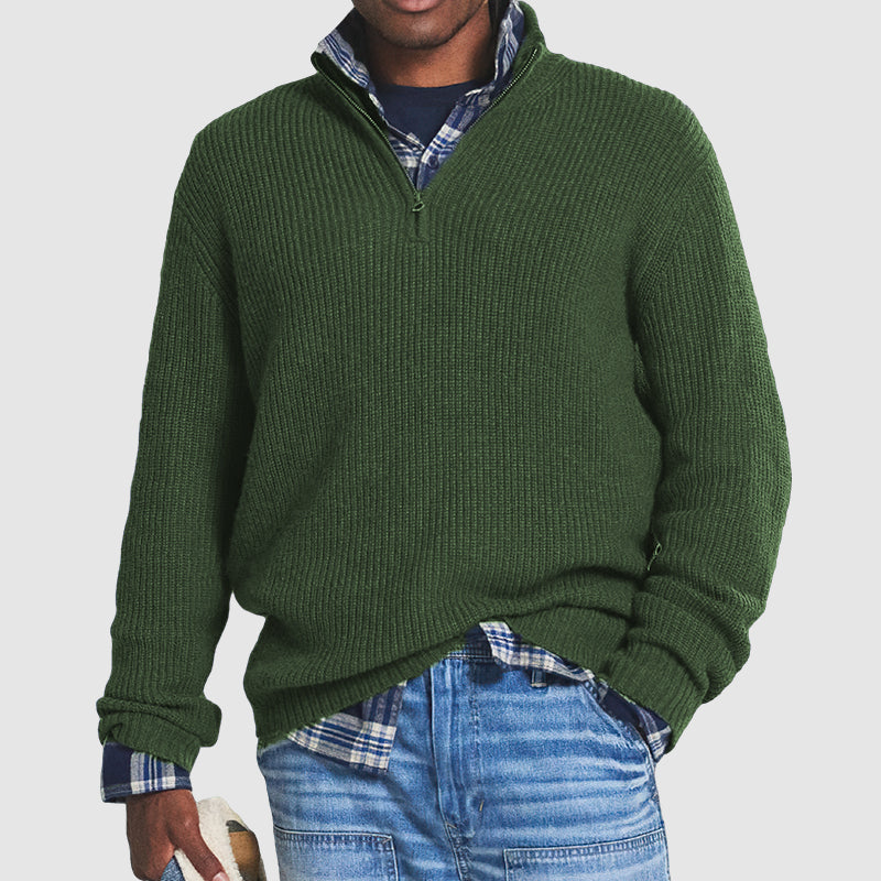 Pull zippé homme en laine douce et chaude, allure business casual 5