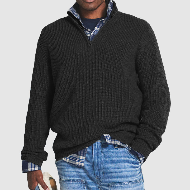 Pull zippé homme en laine douce et chaude, allure business casual 7