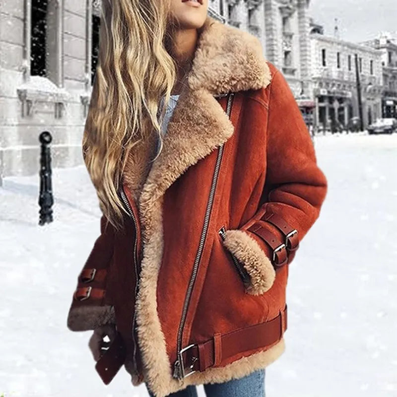 Élodie – Veste femme hiver shearling