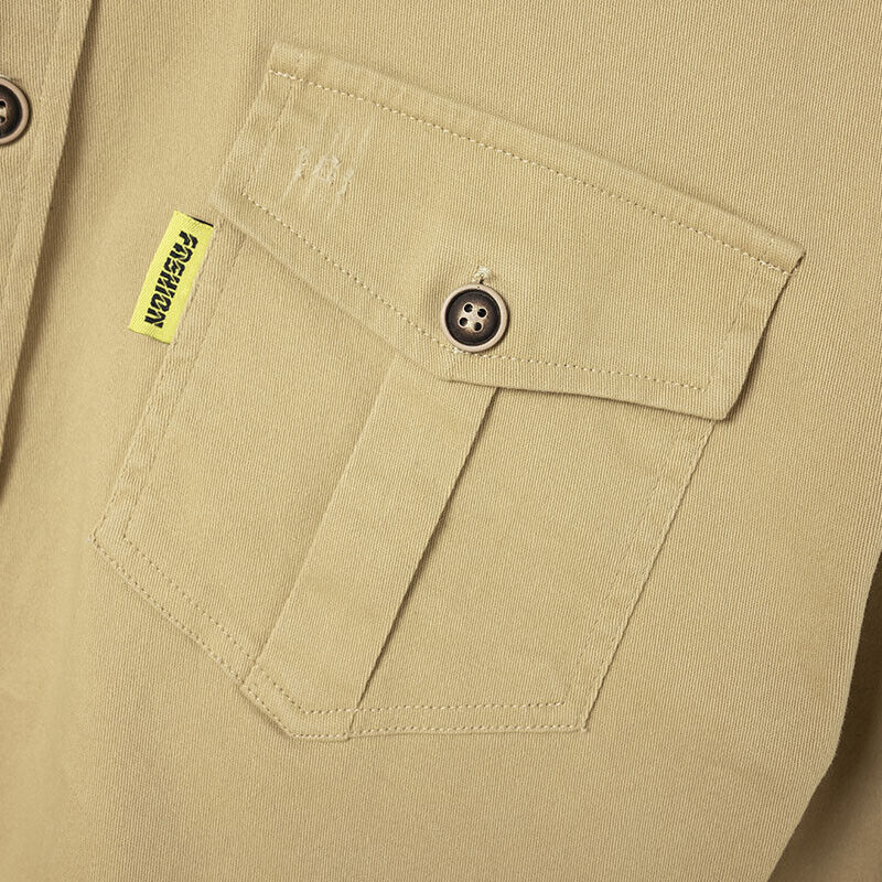 Gaspard – Chemise manches longues homme d’hiver à poches poitrine