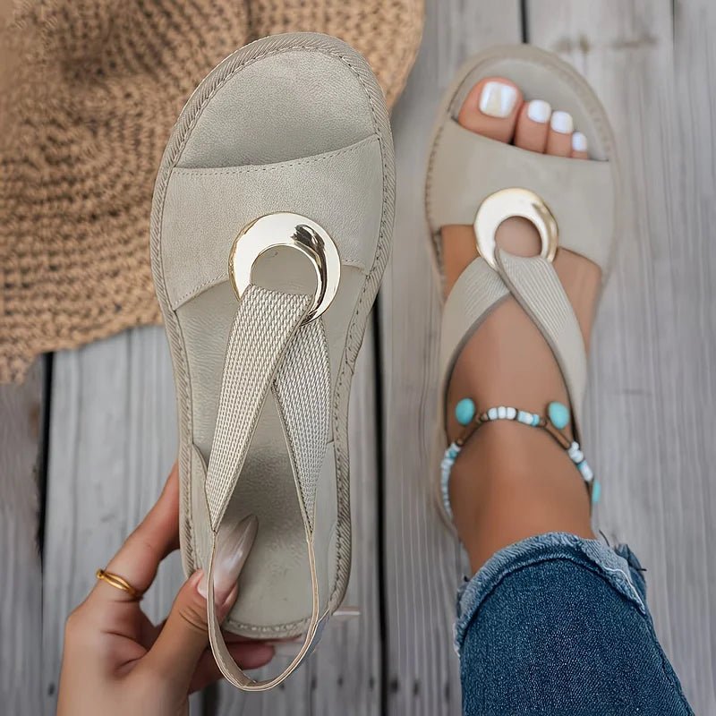 Sandales confortables femme à boucle et semelle souple