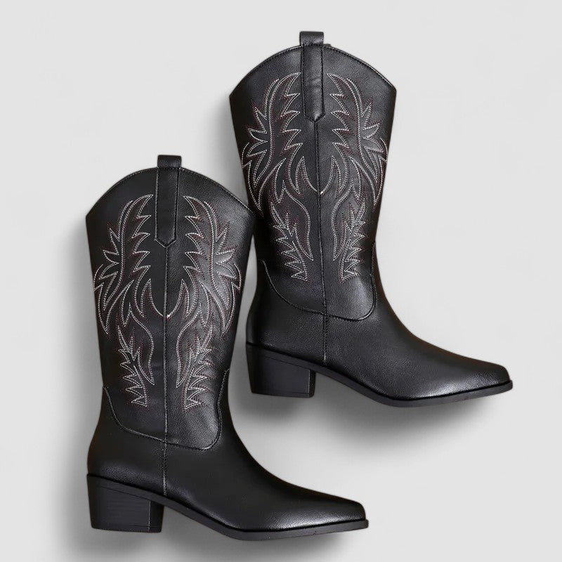 Santiags à broderie western, talon bottier et bout pointu 6