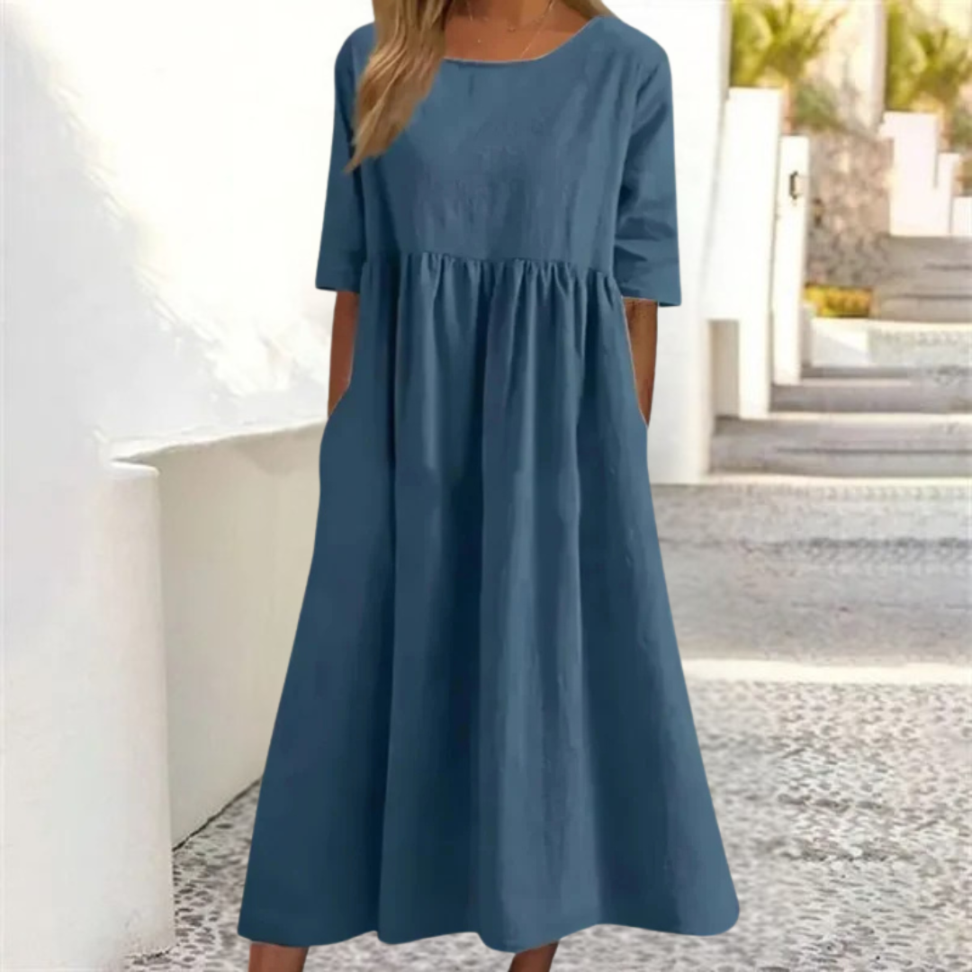 Héloïse – Robe midi d’été à coupe décontractée femme