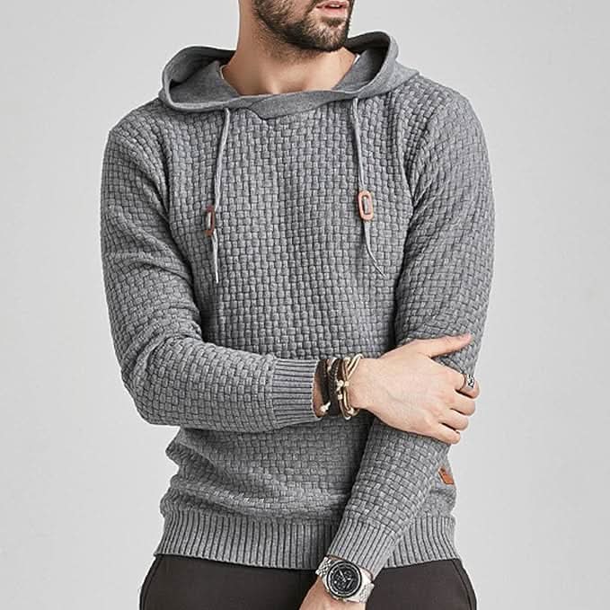 Sweat à capuche homme en maille gaufrée à coupe ajustée 20