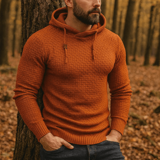 Sweat à capuche homme en maille gaufrée à coupe ajustée 8