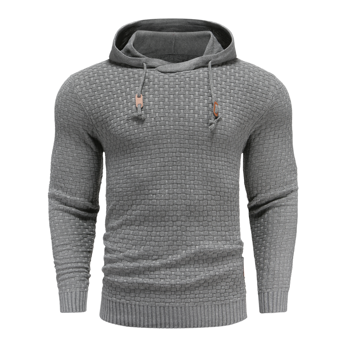 Sweat à capuche homme en maille texturée à cordon de serrage coupe droite 3