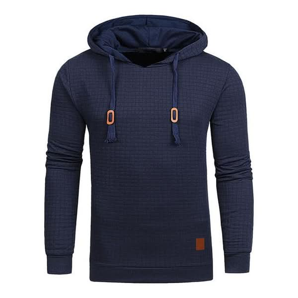Sweat à capuche homme en maille gaufrée avec poignets à passe-pouce et coupe slim