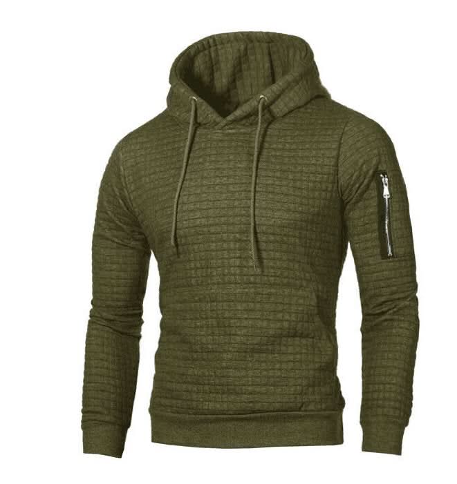 Sweat à capuche homme en polyester extensible coupe slim et poignets côtelés