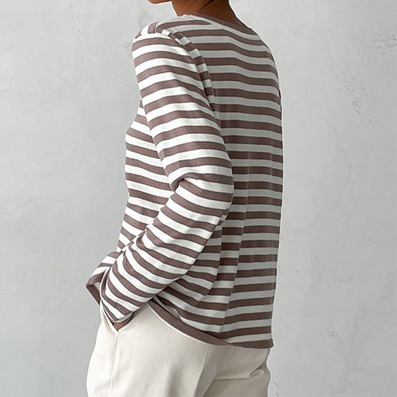 Sweat femme à rayures et coupe décontractée 13