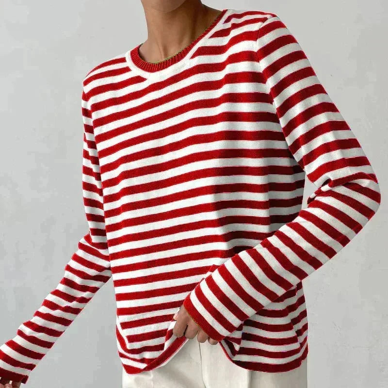 Sweat femme à rayures et coupe décontractée 4