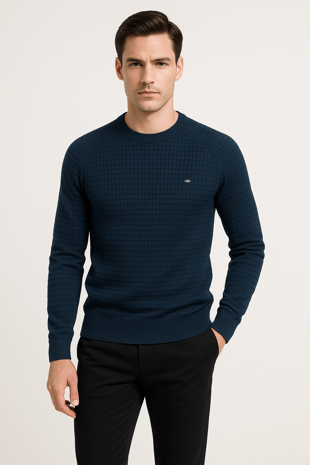 Sweat homme sans capuche en tissu structuré et coupe ample