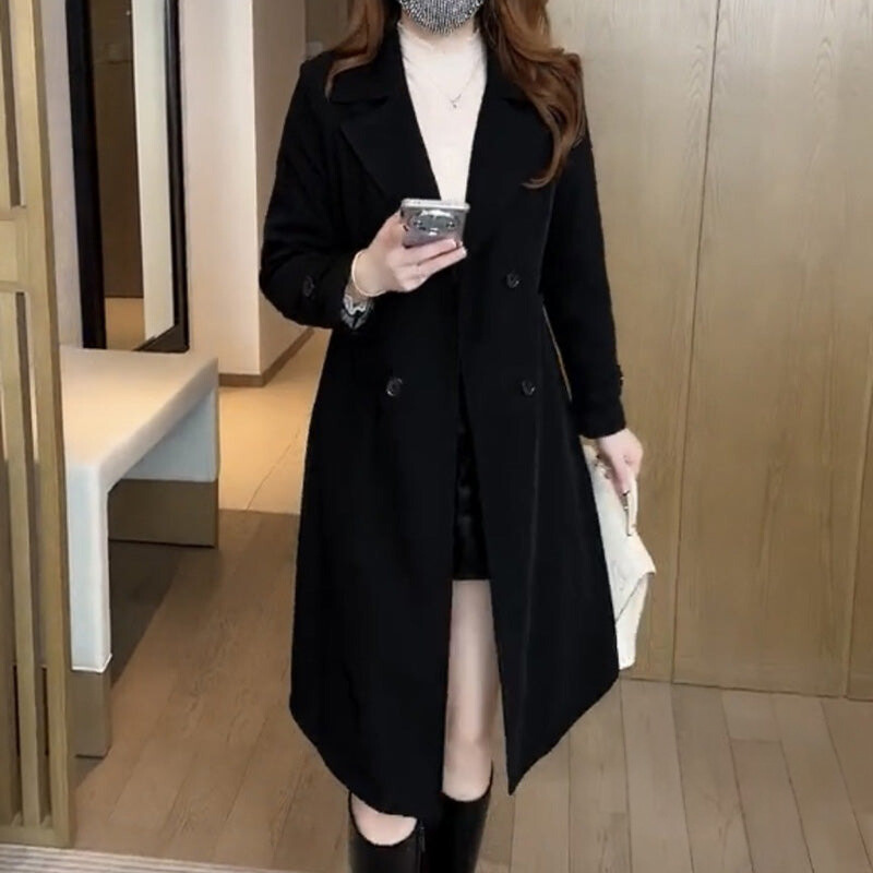 Trench femme long et cintré à col classique 3