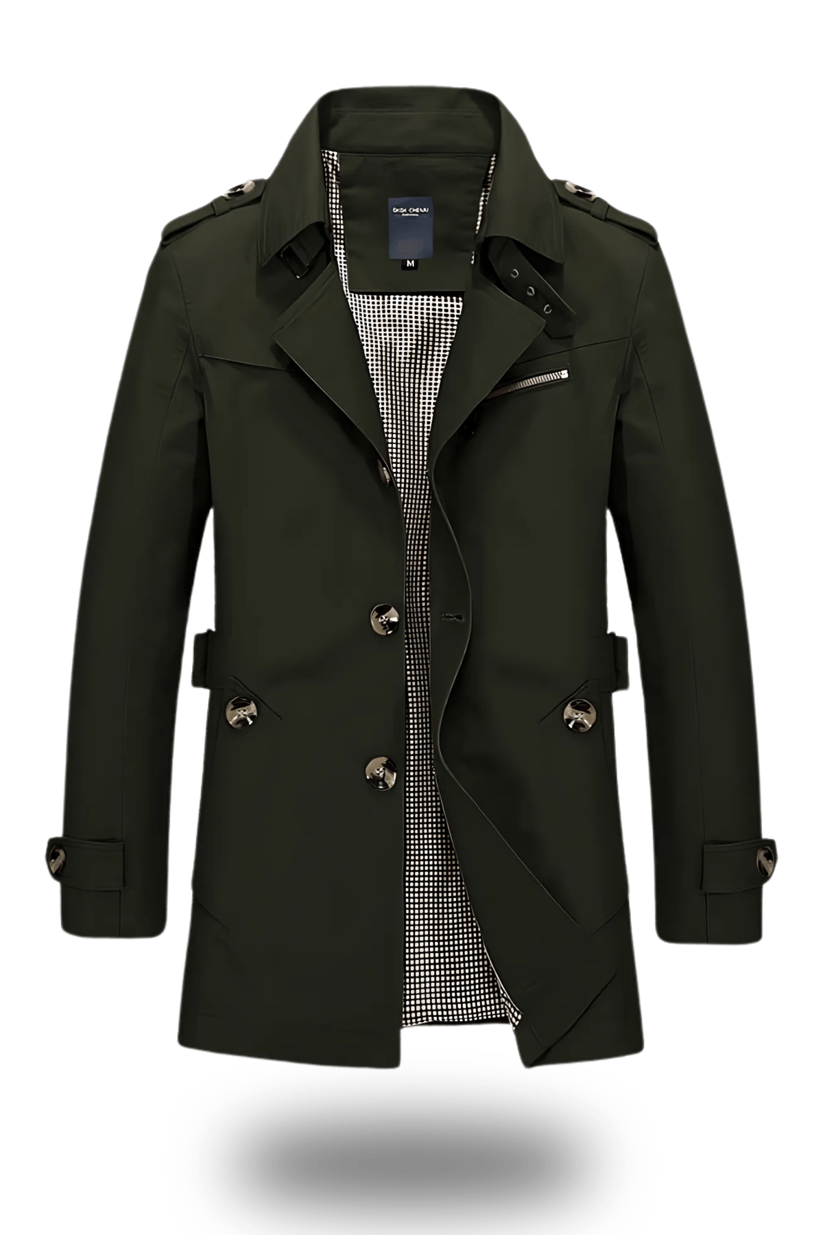 Trench homme classique à col rabattu en matière résistante 5