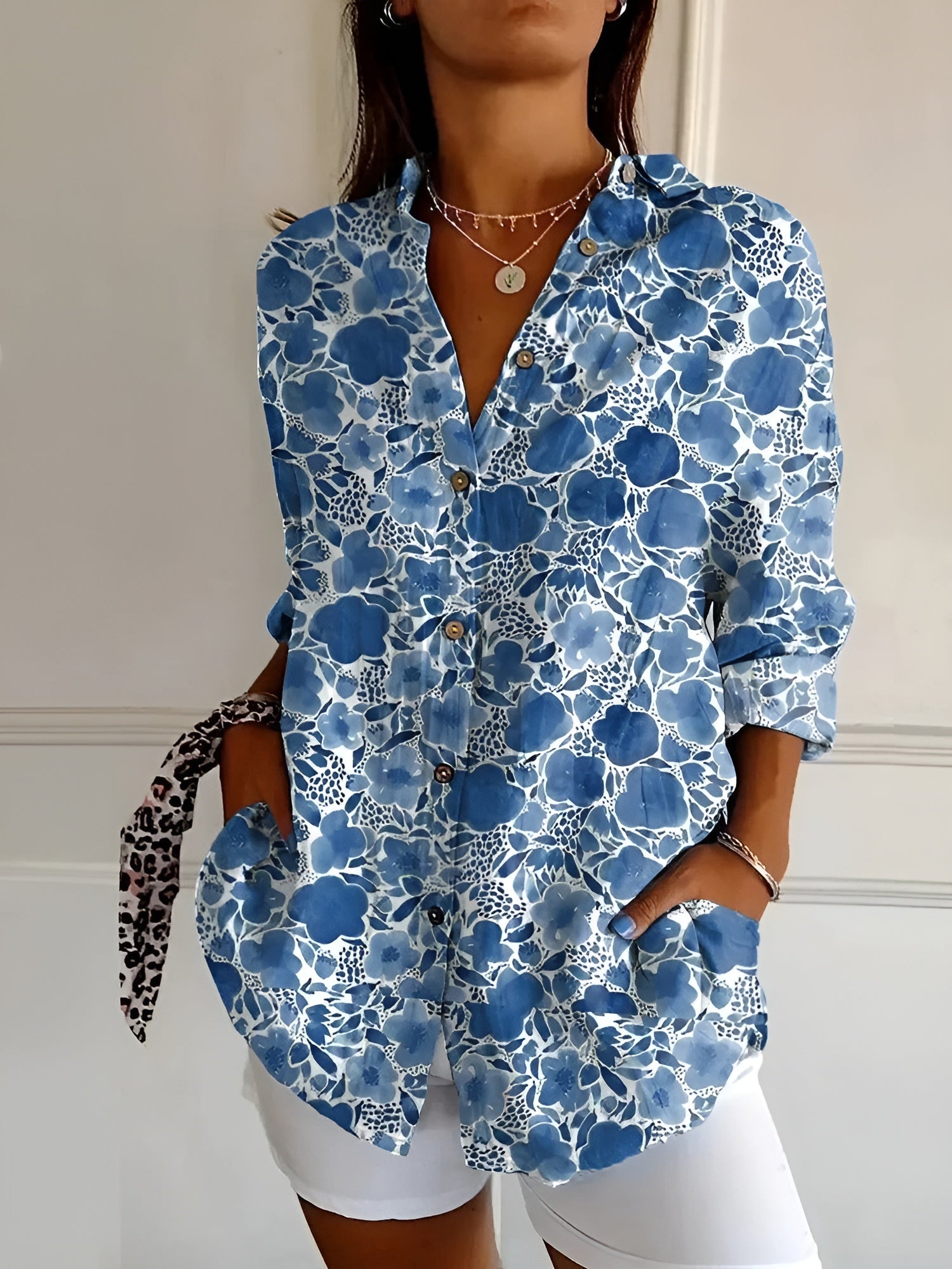 Valentine – Chemise boutonnée élégante à manches longues femme