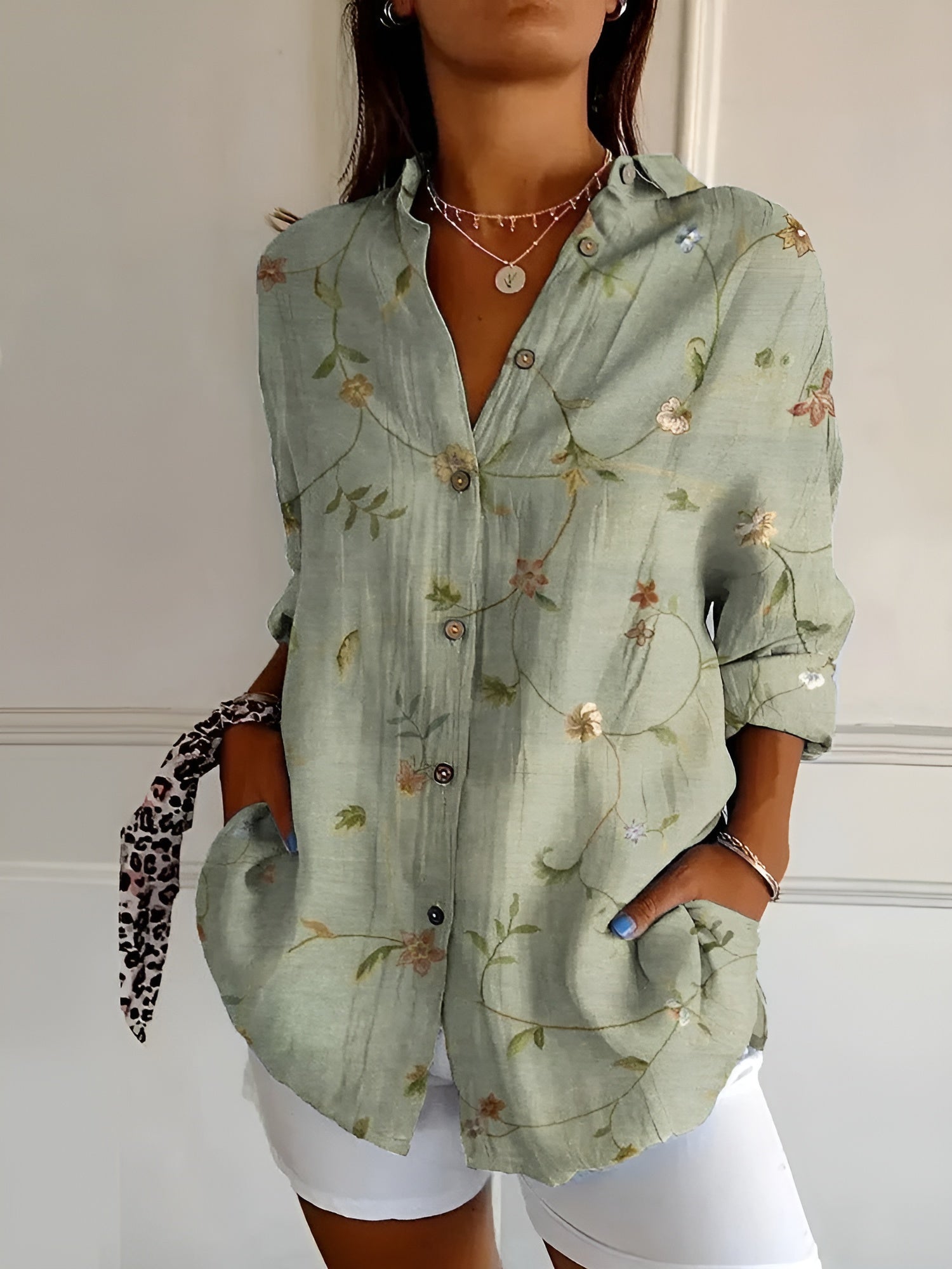 Valentine – Chemise boutonnée élégante à manches longues femme