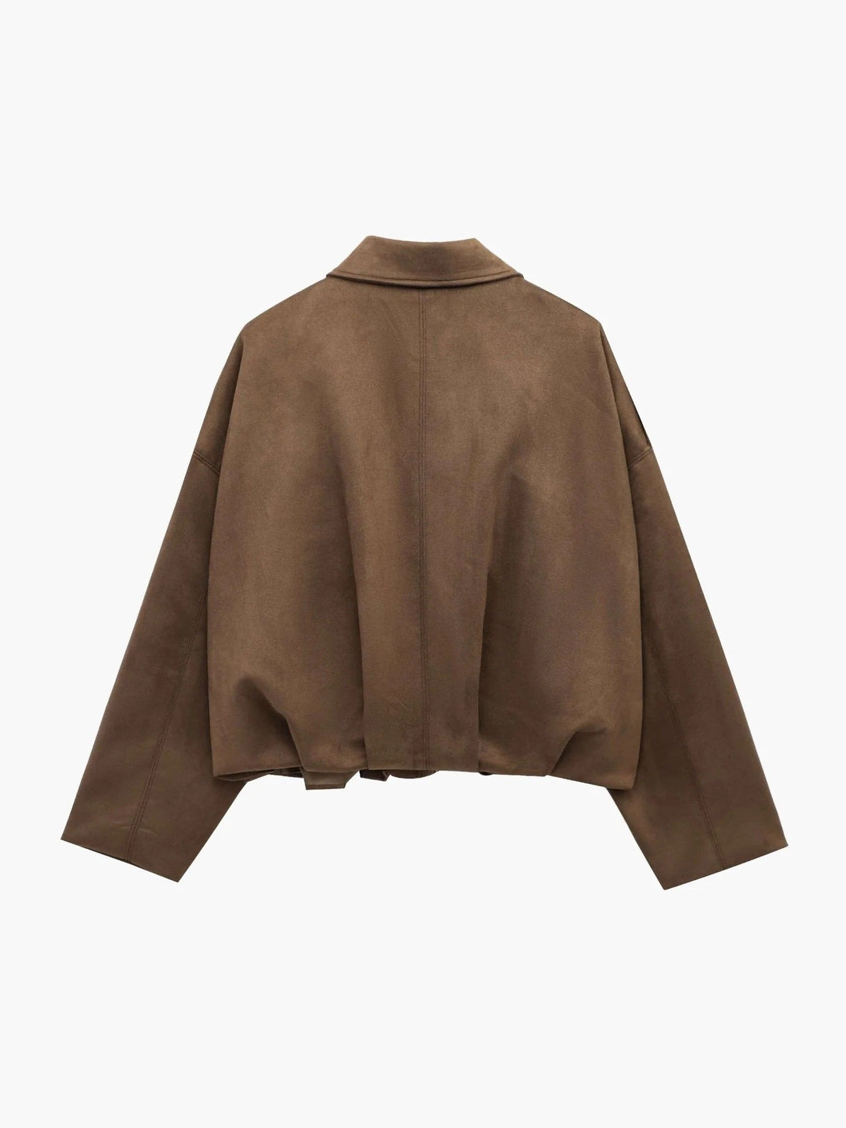 Veste bomber en suédine femme à col chemise coupe oversize 12