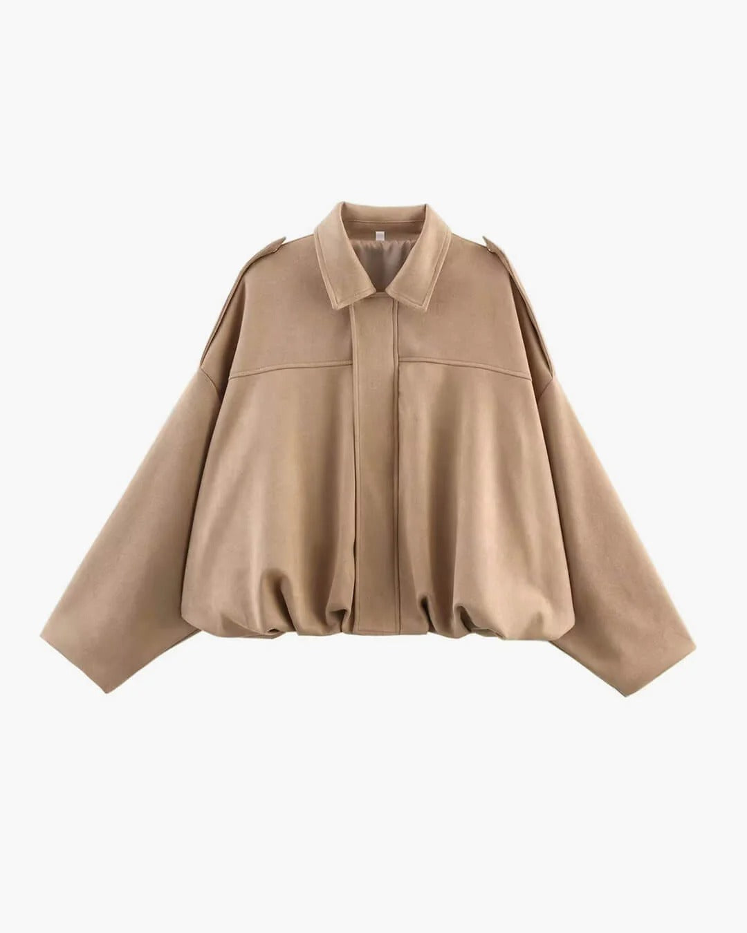 Veste bomber en suédine femme à col chemise coupe oversize 6
