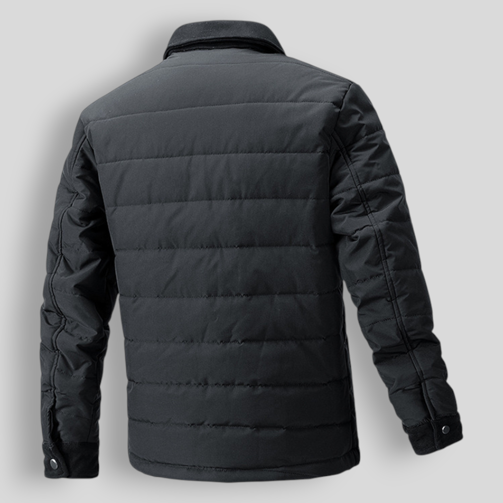 Veste chemise matelassée homme à col et poches boutons pression 4