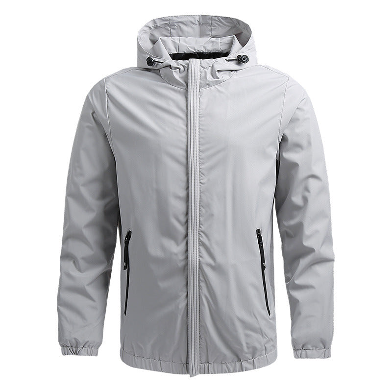Veste coupe-vent homme à capuche déperlante à poches zippées 1