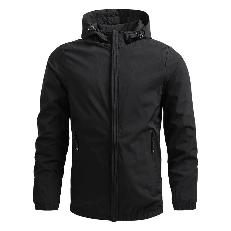 Veste coupe-vent homme à capuche déperlante à poches zippées 4