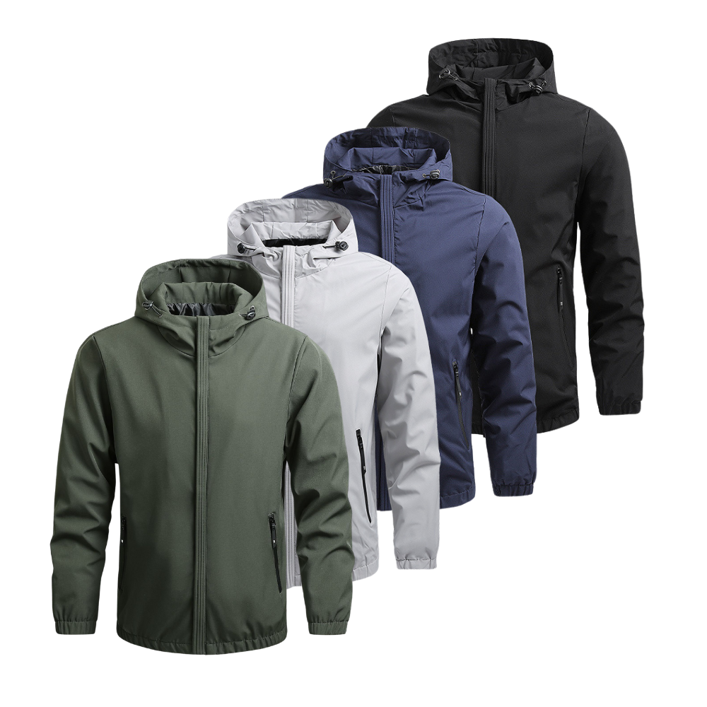 Veste coupe-vent homme à capuche déperlante à poches zippées 9