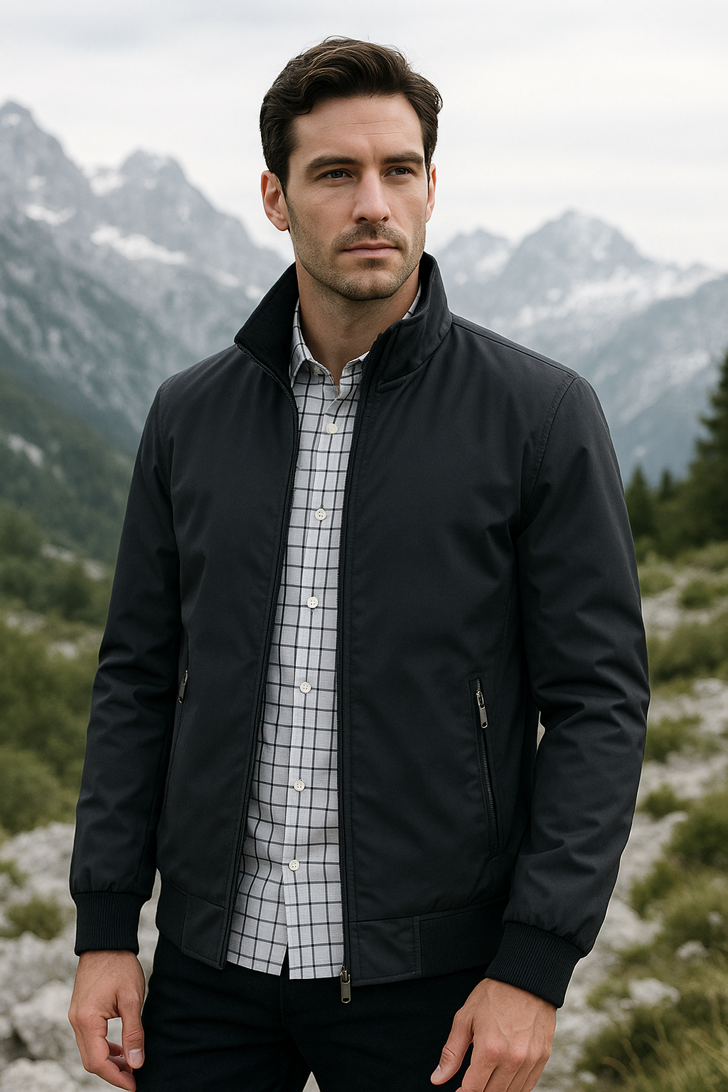 Veste coupe-vent homme légère zippée à doublure mesh respirante 2