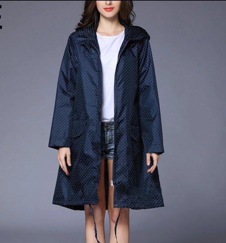 Veste de pluie femme imperméable pliable à capuche avec pochette de rangement 5