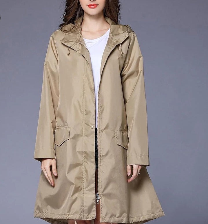 Veste de pluie femme imperméable pliable à capuche avec pochette de rangement 8