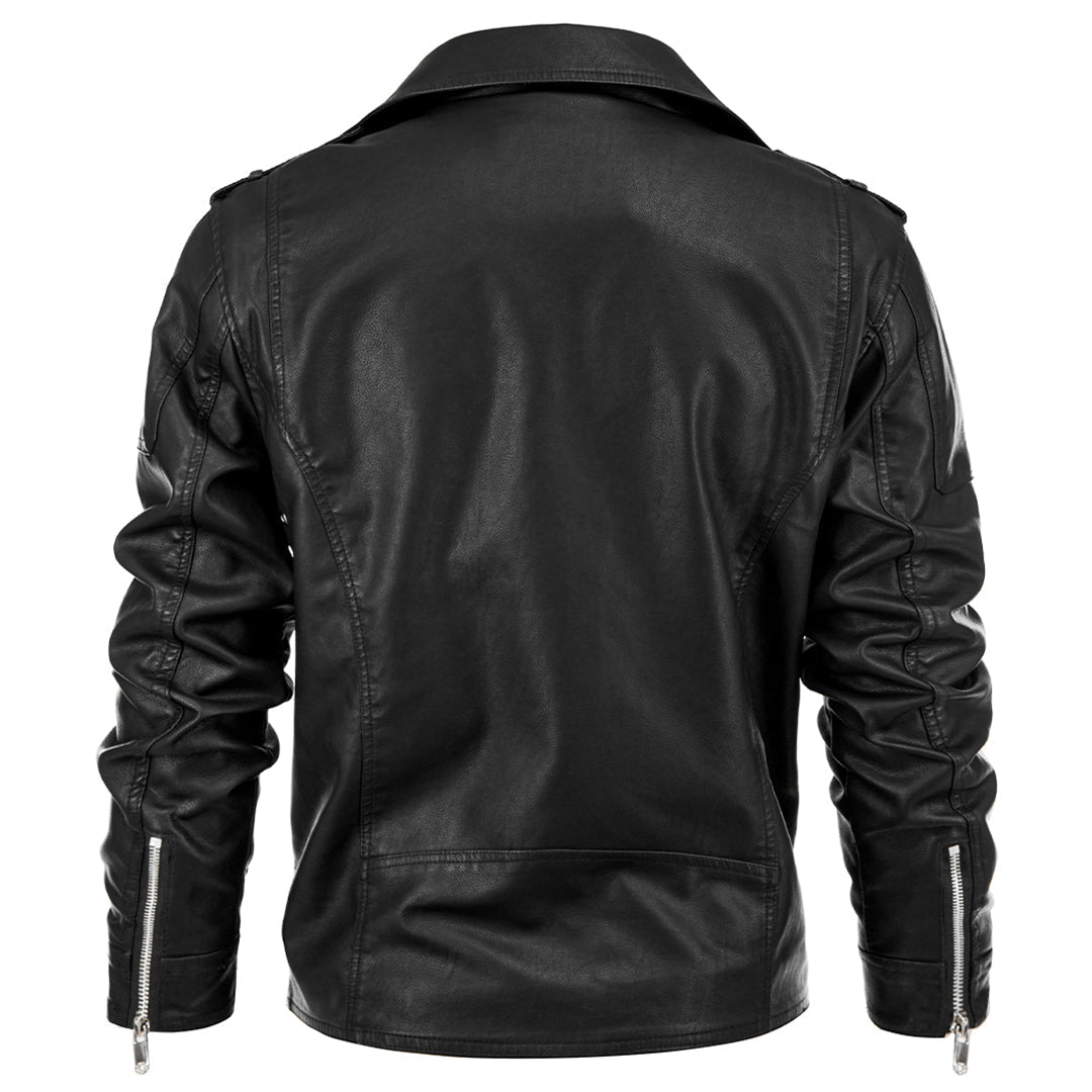 Veste en cuir homme zippée à doublure intérieure 2
