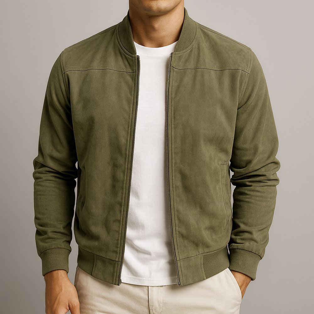 Veste en cuir suédé homme urbaine coupe épurée 3