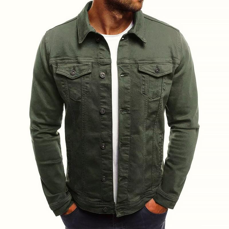 Veste en jean homme coupe slim à poches poitrine 2