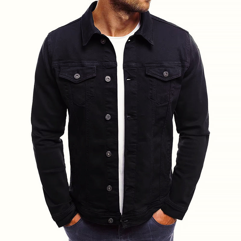 Veste en jean homme coupe slim à poches poitrine 3