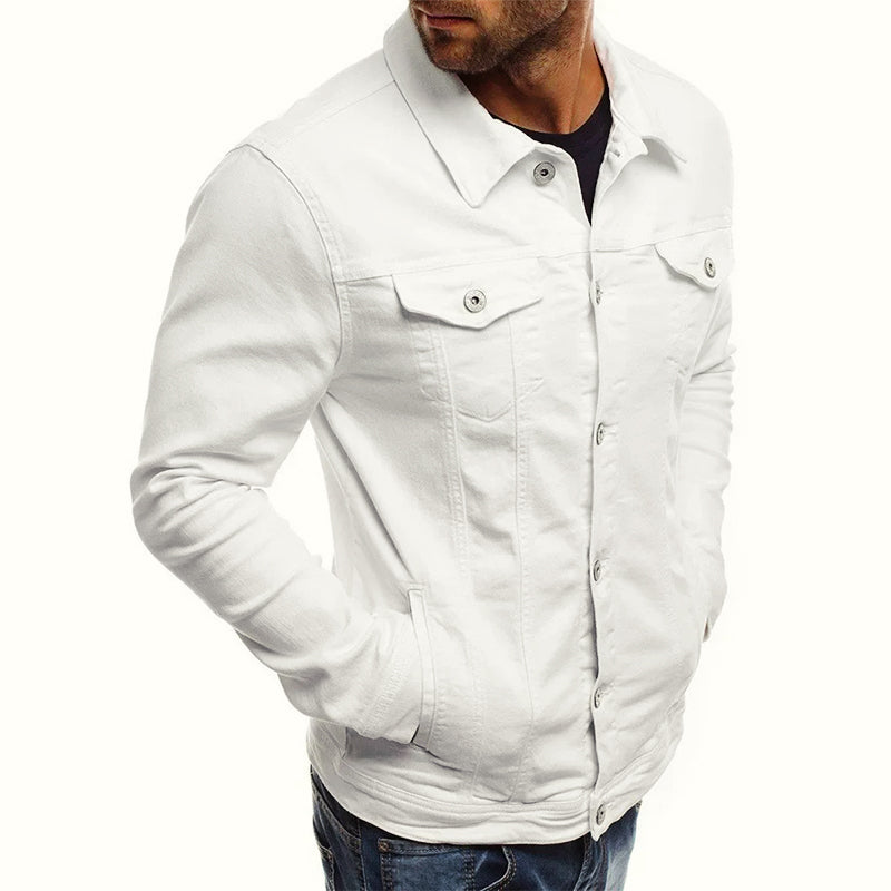 Veste en jean homme coupe slim à poches poitrine 7