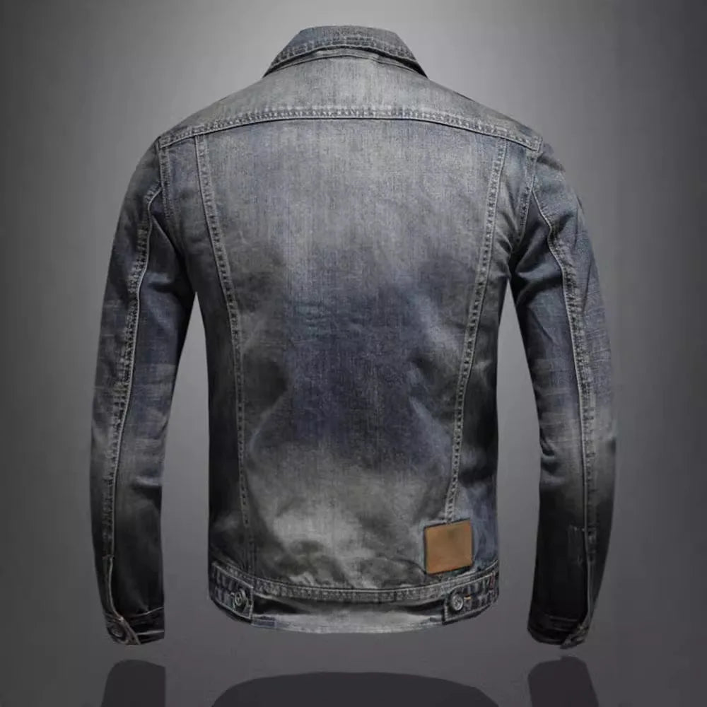 Veste en jean homme zippée à poches latérales 4