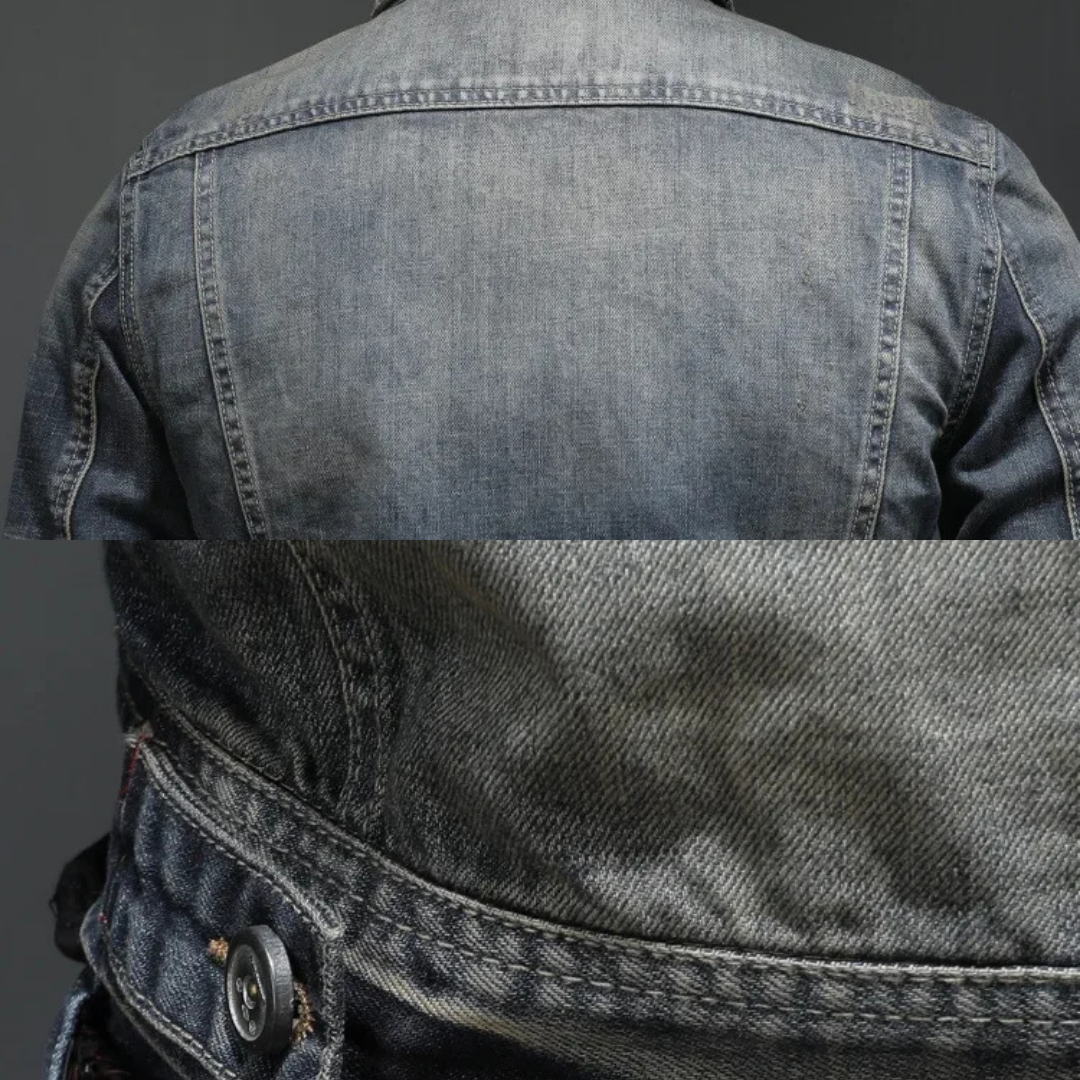 Veste en jean homme zippée à poches latérales 7