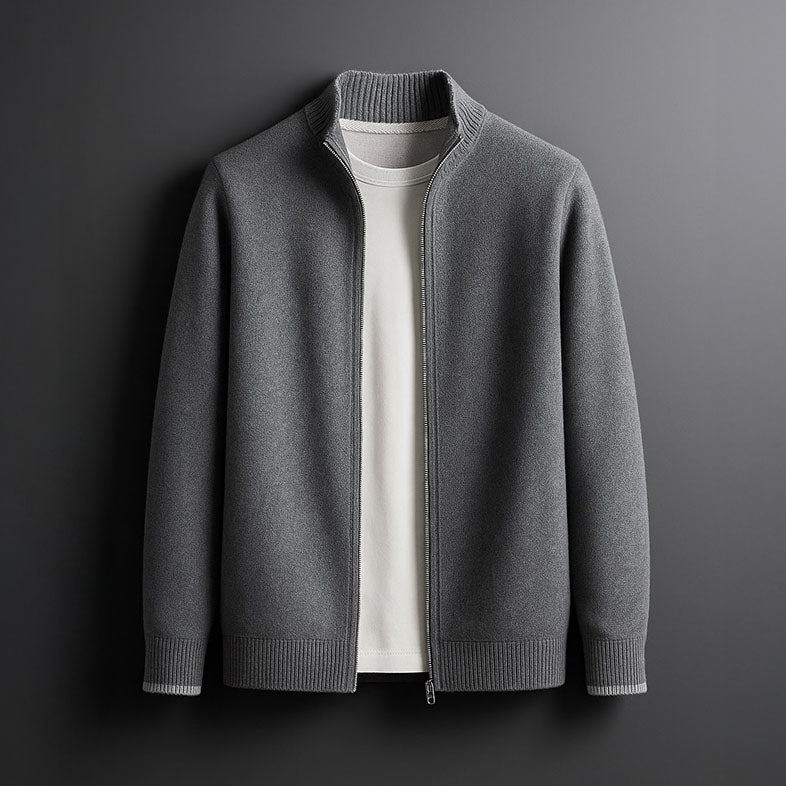 Veste en maille homme zippée à col montant 2