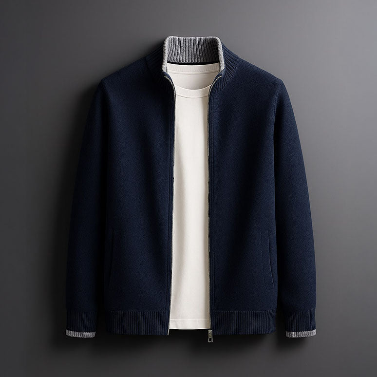 Veste en maille homme zippée à col montant 3