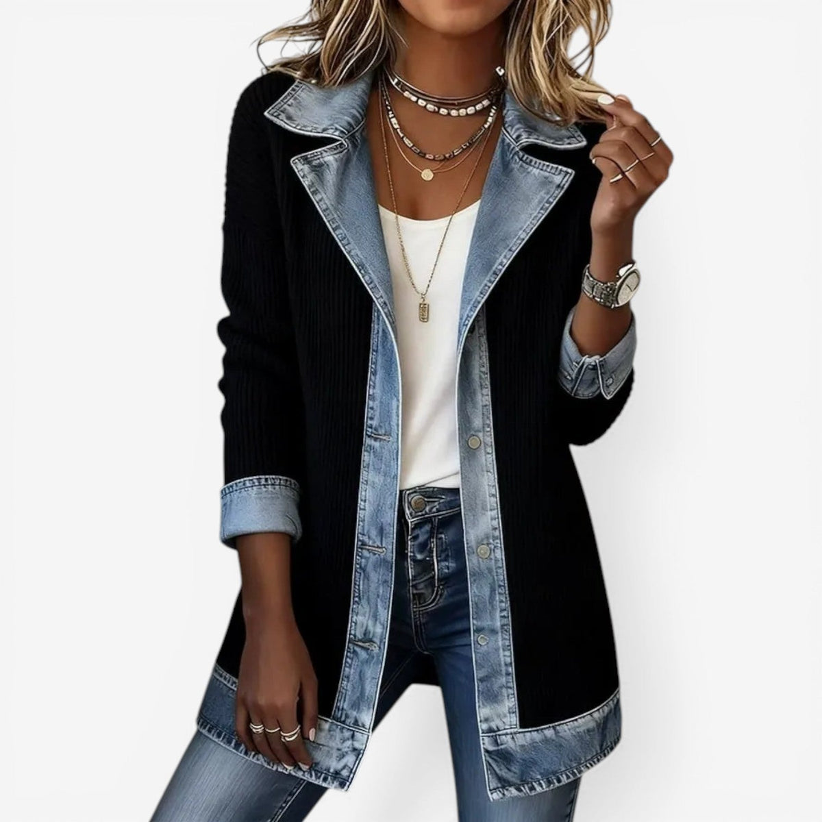 Veste femme en maille de coton coupe ample mi-saison 3