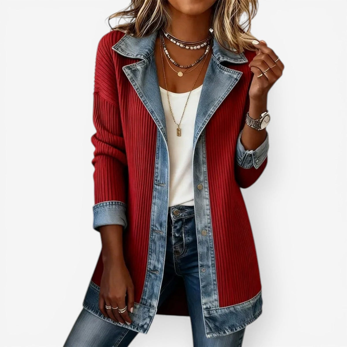 Veste femme en maille de coton coupe ample mi-saison 4