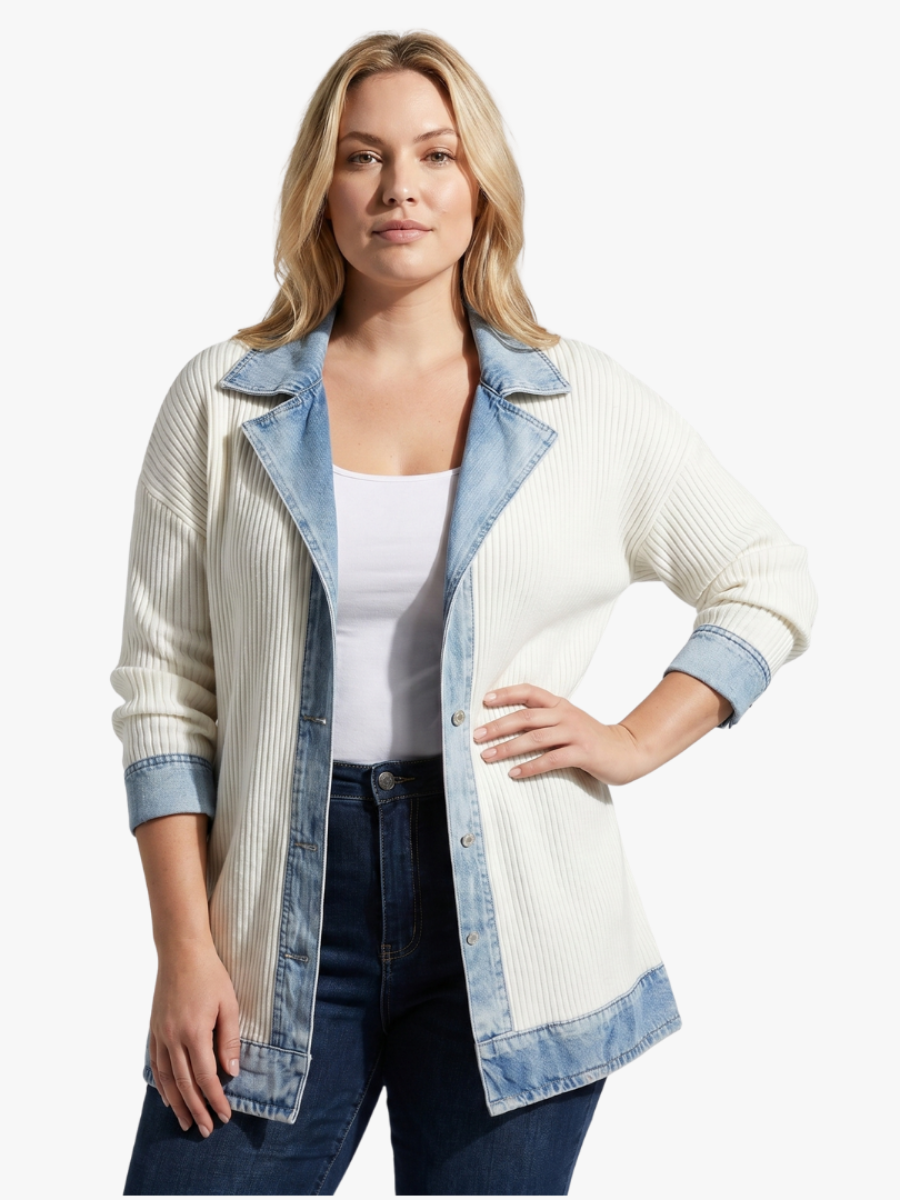 Veste femme en maille de coton coupe ample mi-saison 7