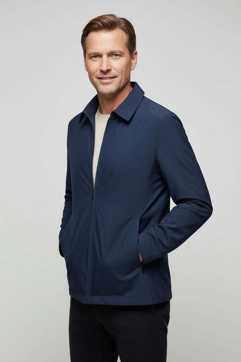 Veste Harrington homme légère zippée à col chemise et doublure vichy 7