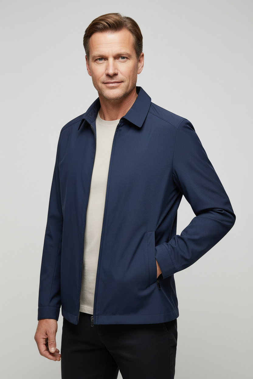 Veste Harrington homme légère zippée à col chemise et doublure vichy 8