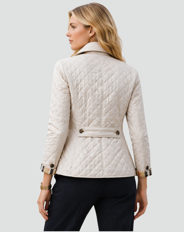 Veste matelassée femme boutonnée à col chemise et poches 9