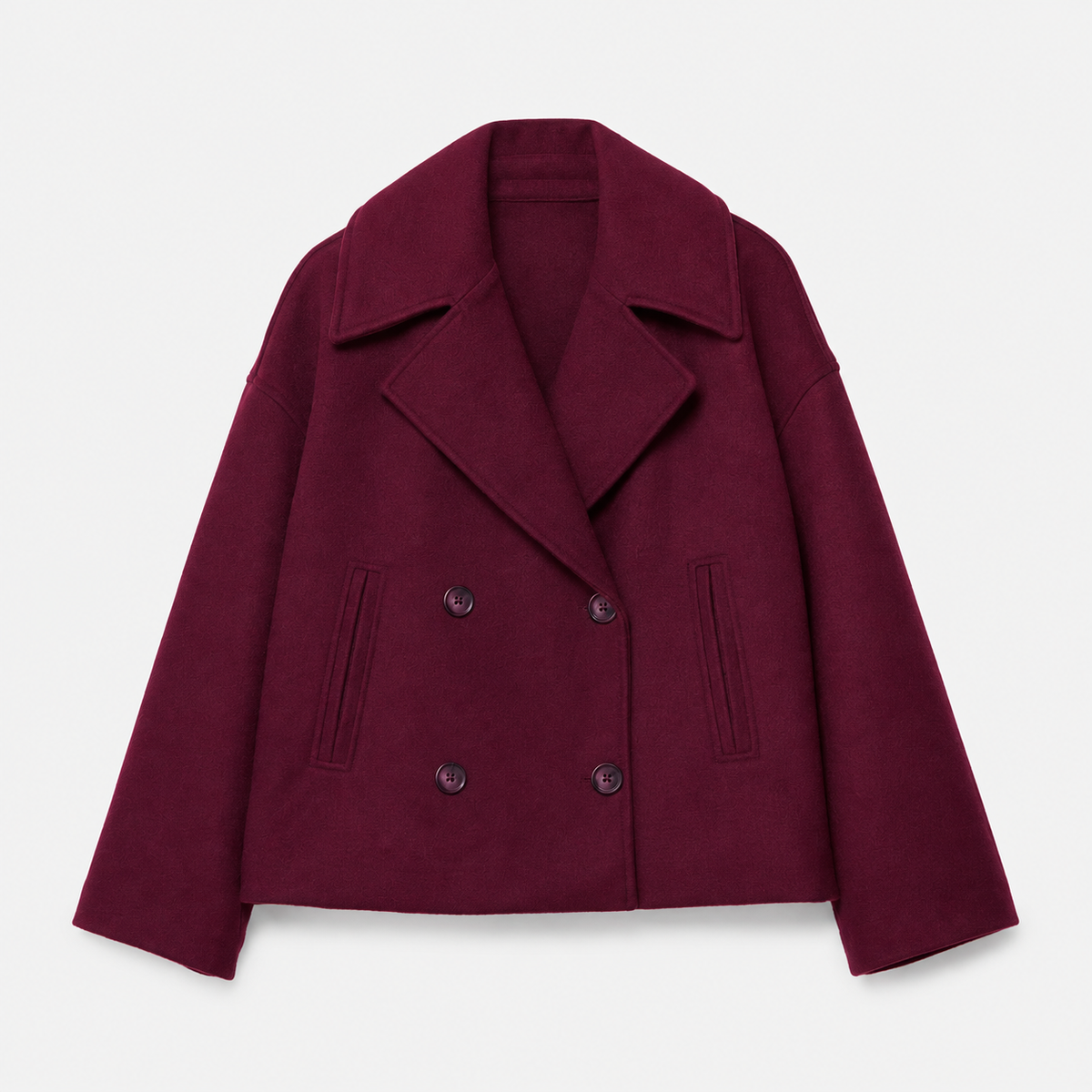 Veste mi-saison femme courte croisée à double boutonnage et poches 4