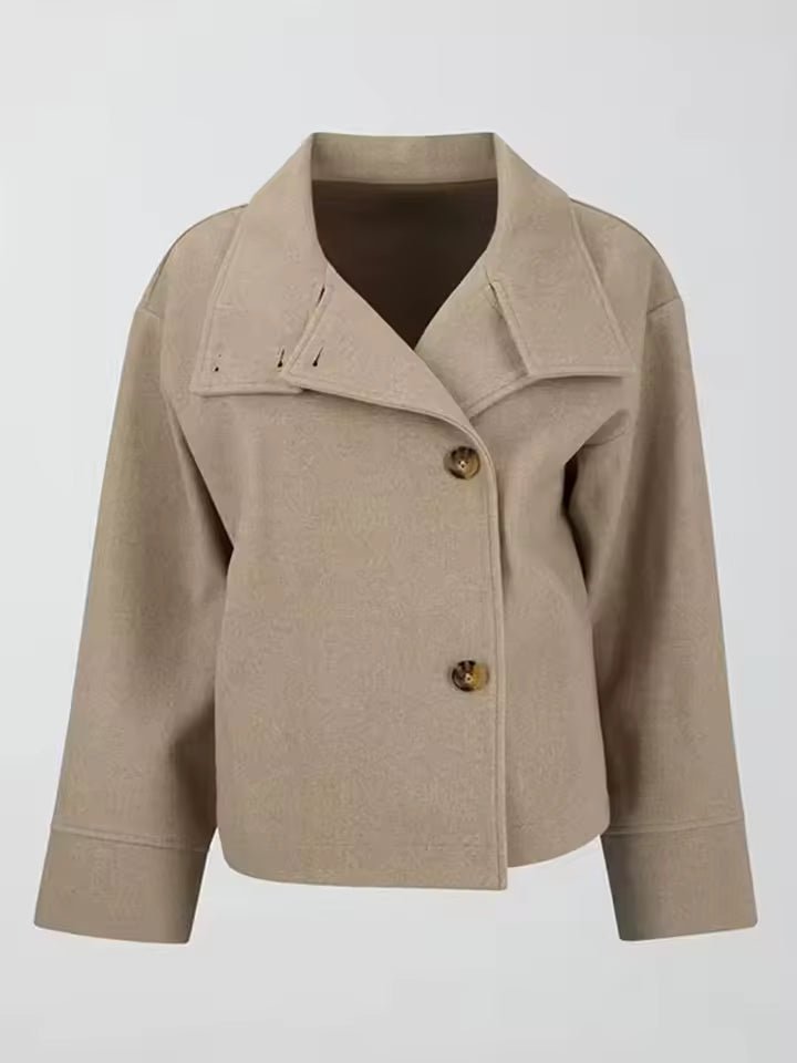Veste mi-saison femme courte et ajustée à double boutonnage 3