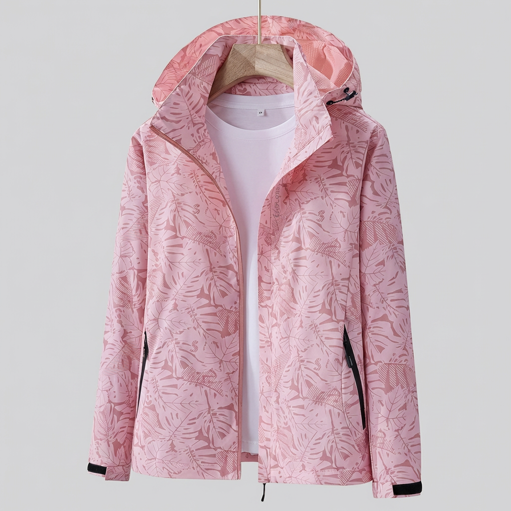 Veste mi-saison femme déperlante et coupe-vent à capuche et poches zippées 2