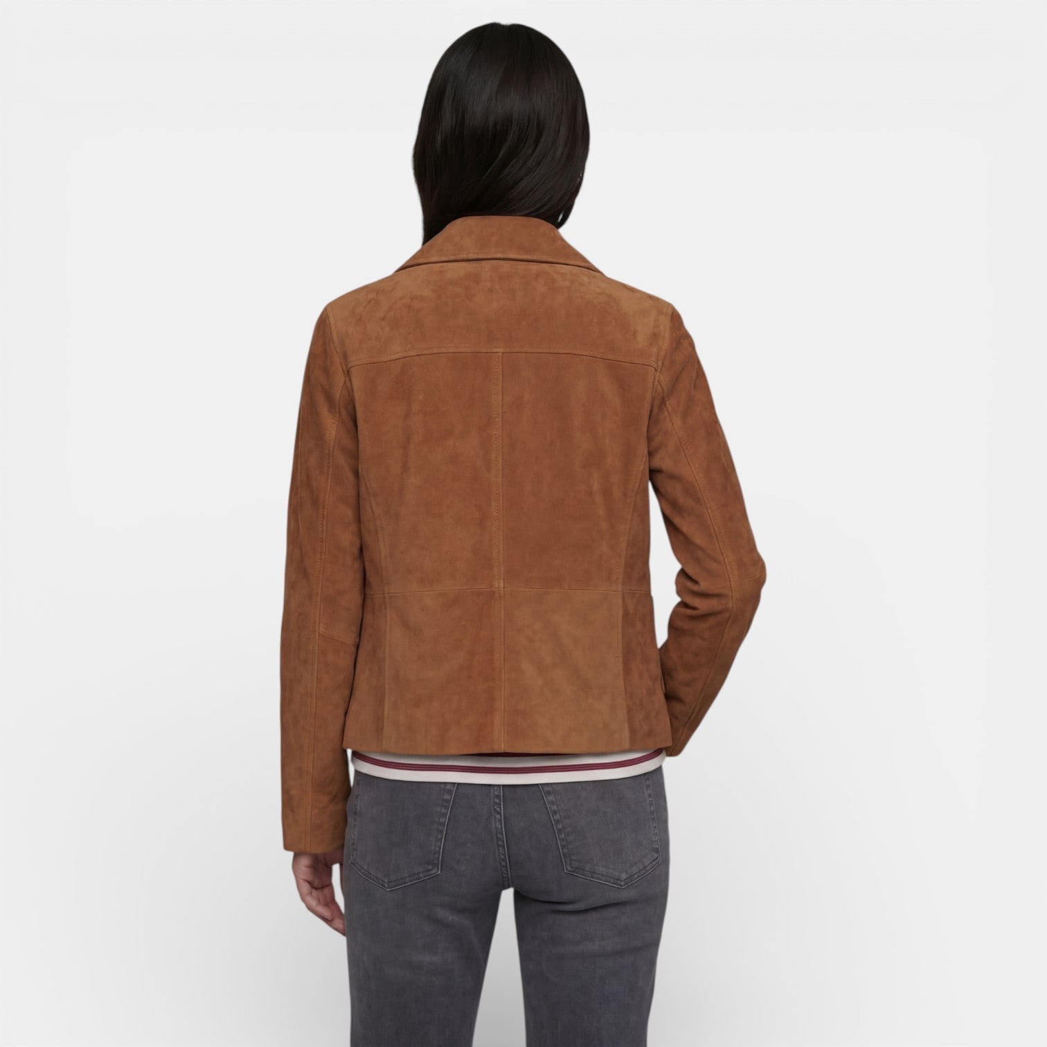 Veste mi-saison femme légère aspect daim à toucher doux 3