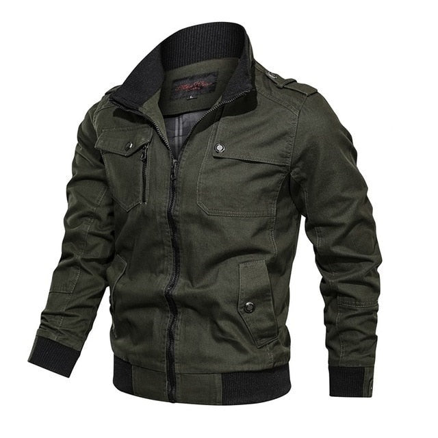 Veste mi-saison homme zippée à col rabattu avec poches et bords-côtes 2